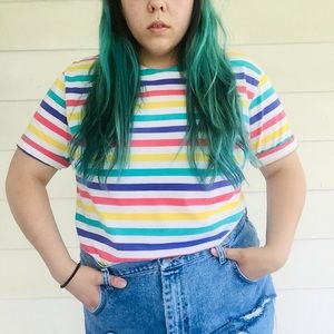 Vintage Multicolor Striped 80’s Carriage Court Tee